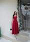 Sleeveless Square Deep Neckline A-Line Dress